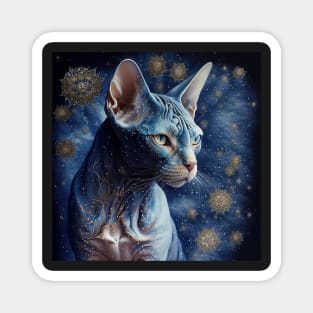 Gold And Blue Sphynx Magnet