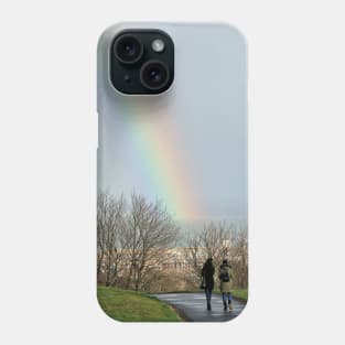 A rainbow seen from Calton Hill, Edinburgh Phone Case