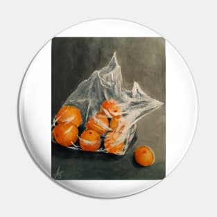 Oranges in a bag Pin