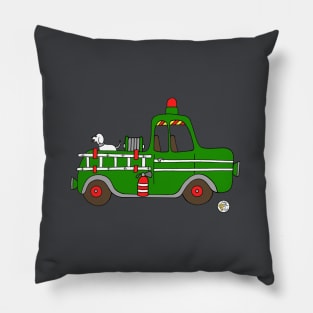 Green Fire Truck Pillow