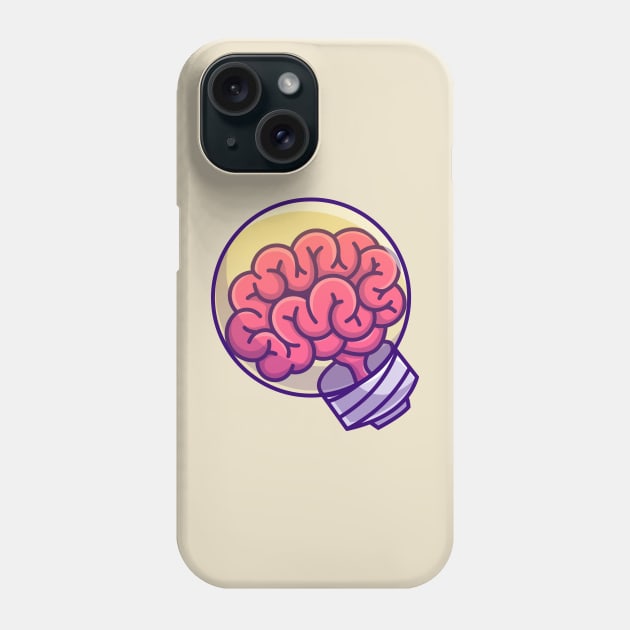 Lamp With Brain Cartoon Phone Case by Catalyst Labs