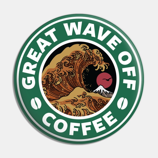 Great Wave Off Coffee Pin by spacedowl