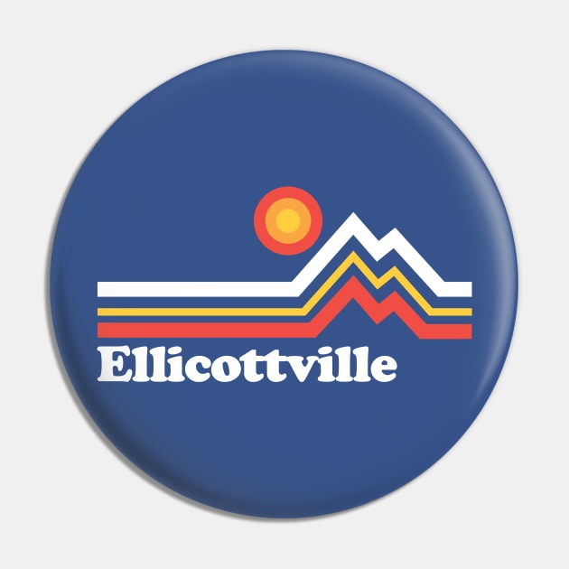 Ellicottville NY Retro Vintage Mountain Pin by PodDesignShop