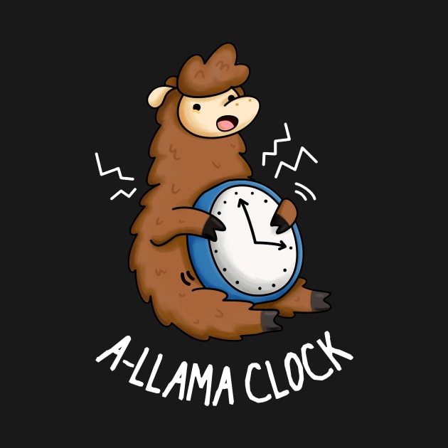 A-Llama Clock Funny Animal Pun by punnybone