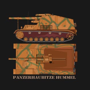 Hummel WW2 German Self-propelled Artillery Diagram T-Shirt