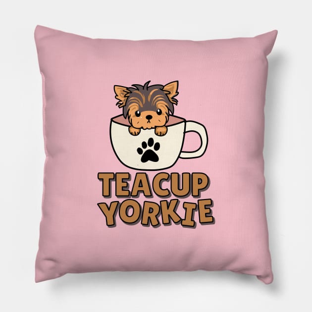 Teacup Yorkie Pillow by sevav