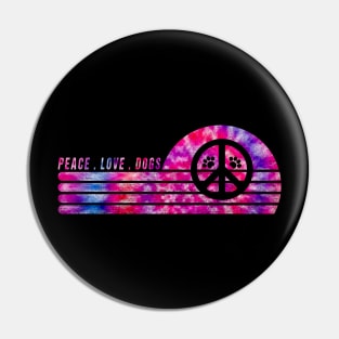 Funny Peace Love Dogs With Peace Sign Paw Dog T ie Dye Pin