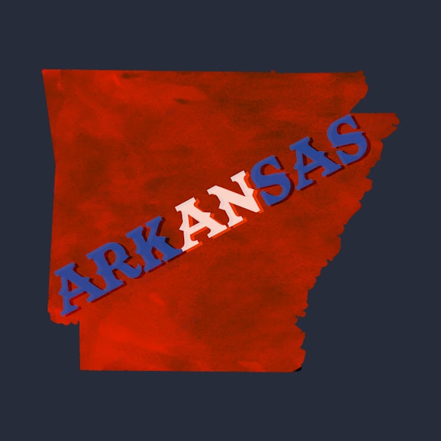 The State of Arkansas - Watercolor by loudestkitten