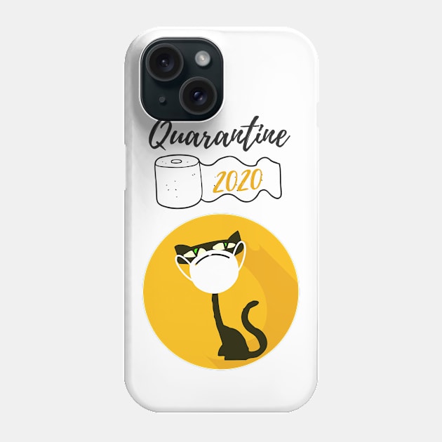 Quarantine with my Cat 2020 Phone Case by Pro-tshirt