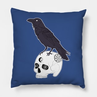 Crow and Skull Pillow
