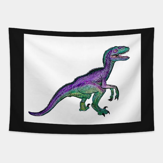 Velociraptor Tapestry by Viviredsonja