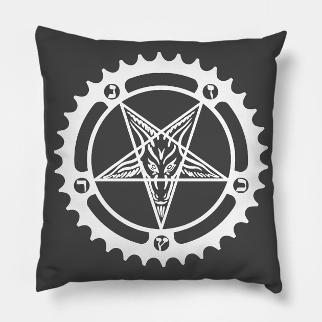 Baphomet Chainring Pillow by castrocastro