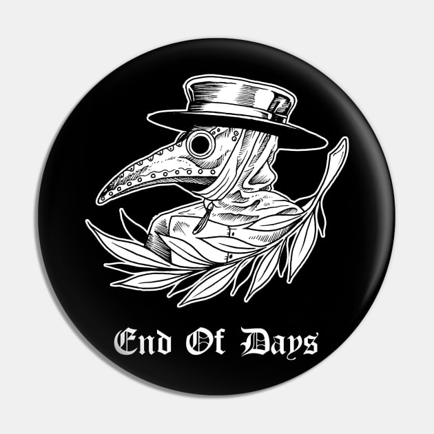 Plague Doctor End of Days Halloween Black Death Pin by btcillustration