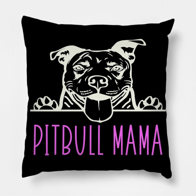 Pitbull Mama with Pitbull Dog Pillow by tropicalteesshop