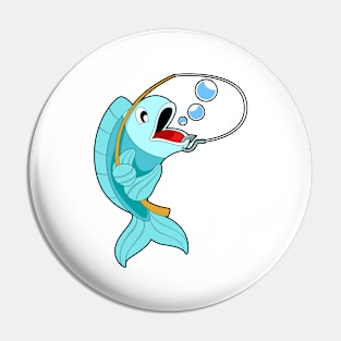 Fish with Fishing rod Pin