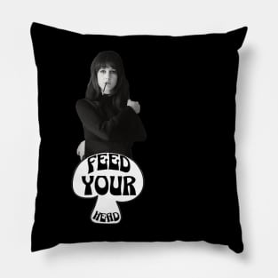 Feed Your Head (Black and White) Pillow