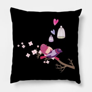 Love birds Cherry Blossom Pillow