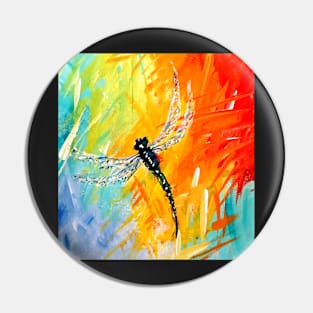 Rainbow Dragonfly Pin