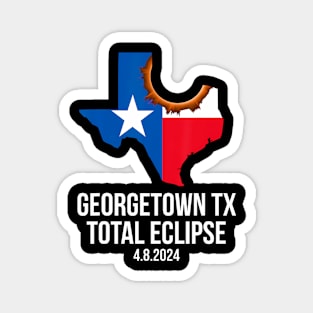 Georgetown Texas Total Eclipse 2024 State Outline Texan Flag Magnet