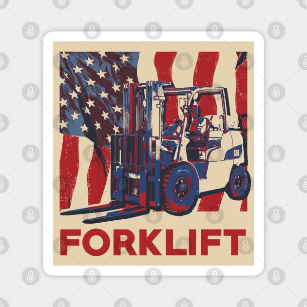 Retro Forklift Magnet by mia_me