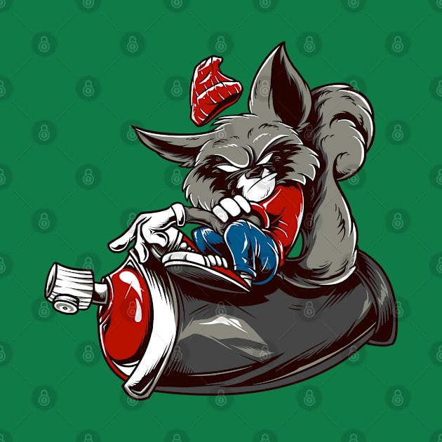 Racoon Riding Spray by Mako Design 