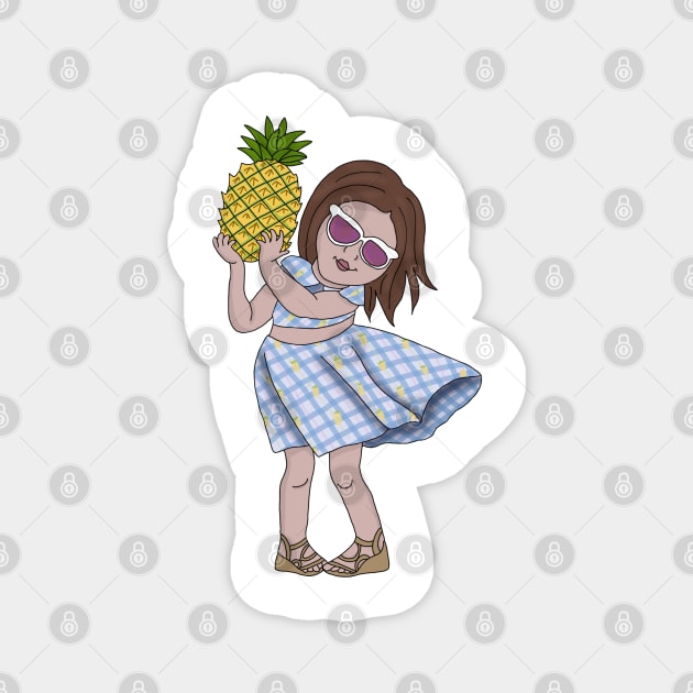 Pinapple Girl Magnet by Becky-Marie