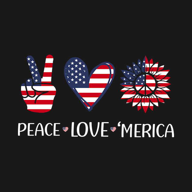 Peace Love America 4 th july by Parisa