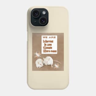 We Are Mice: Married-In Love-Couple-Extra-happy: Cute Mice Wedding Couple Phone Case