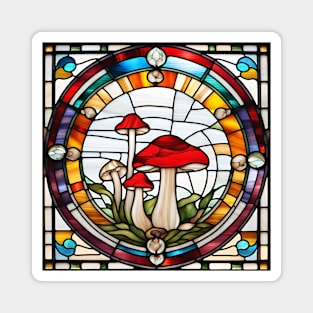 Odd Man Out Mushroom Stained Glass Magnet