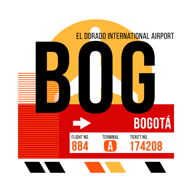 Bogota (BOG) Airport // Sunset Baggage Tag by Now Boarding