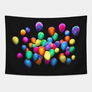 3D Colorful Balloons Design Tapestry