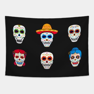 Mexican sugar skulls Tapestry