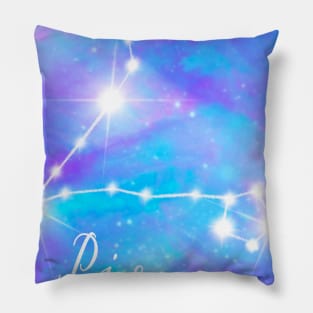 Pisces zodiac sign, stars and galaxy sky Pillow