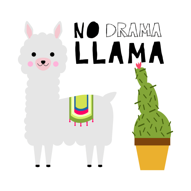 No Drama Llama Cute Succulents Cactus by kristinedesigns