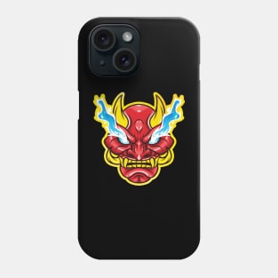 Gold Oni Mask Japanese Devil Demon Phone Case