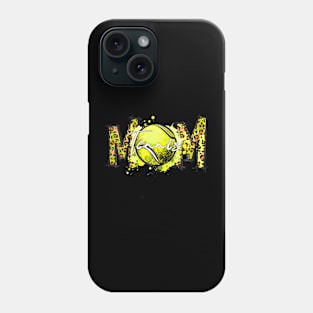 Mothers Day Tennis Mom Leopard Game Day Vibes Mom Phone Case