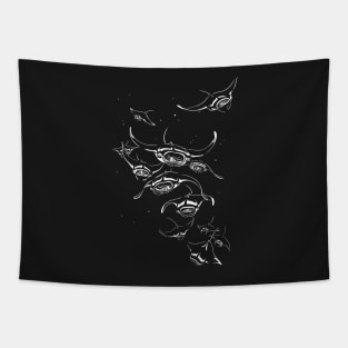 Manta Rays Landing Tapestry