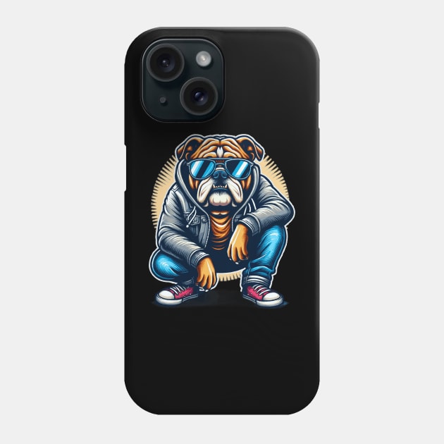Bulldog With Sunglasses Phone Case by Graceful Designs