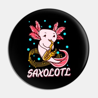 Saxolotl Sax Playing Axolotl Pun Walking Fish Pin