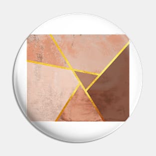 Geometric marble print, color blocking brown Pin