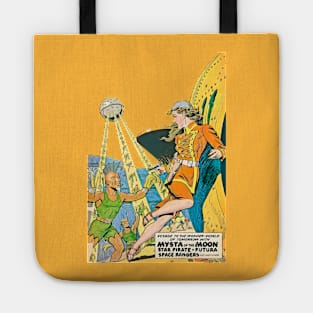 Sci Fi Pin Up Moon Girl Retro Star Aliens Planet Pirates Female Legs Vintage  Futura Comics Science Fiction Tote