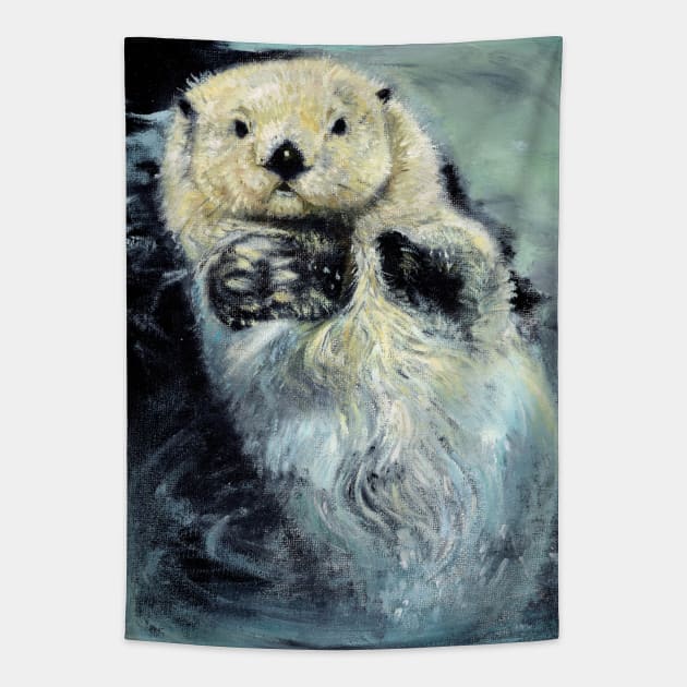 Sea Otter Tapestry by belettelepink