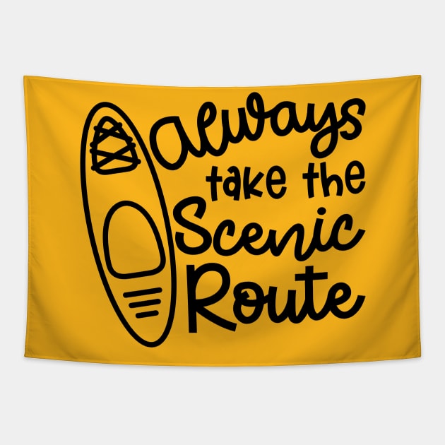 Always Take The Scenic Route Kayaker Tapestry by GlimmerDesigns