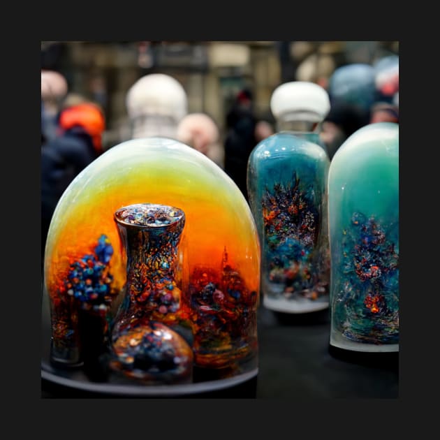 colourful glass blown bottle's by heartyARTworks