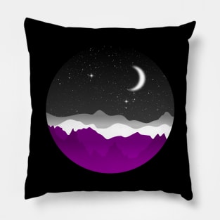 Asexual pride art Sky Night Mountains Landscape Pillow