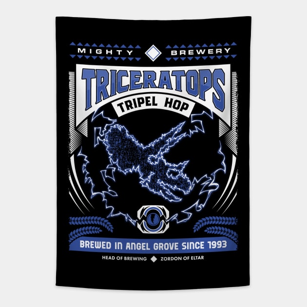 Mighty Brews - Blue Triceratops Tapestry by DCLawrenceUK