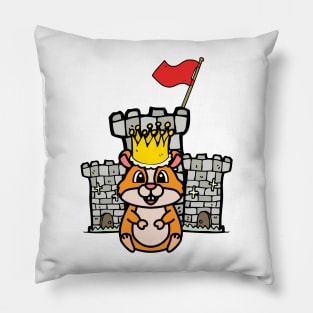 Cute orange hamster is king of the castle Pillow