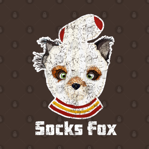 Fantastic Mr Fox - Ash - Socks Fox - Distressed - Barn Shirt USA by Barn Shirt USA