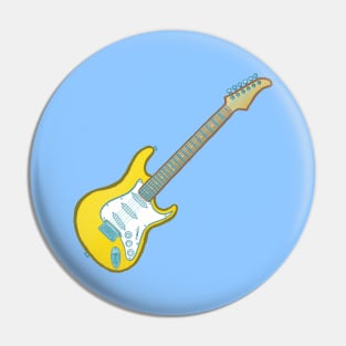 Yellow electric guitar Pin