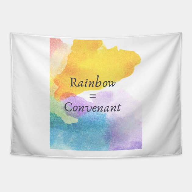 Watercolor Rainbow = covenant Tapestry by Mission Bear